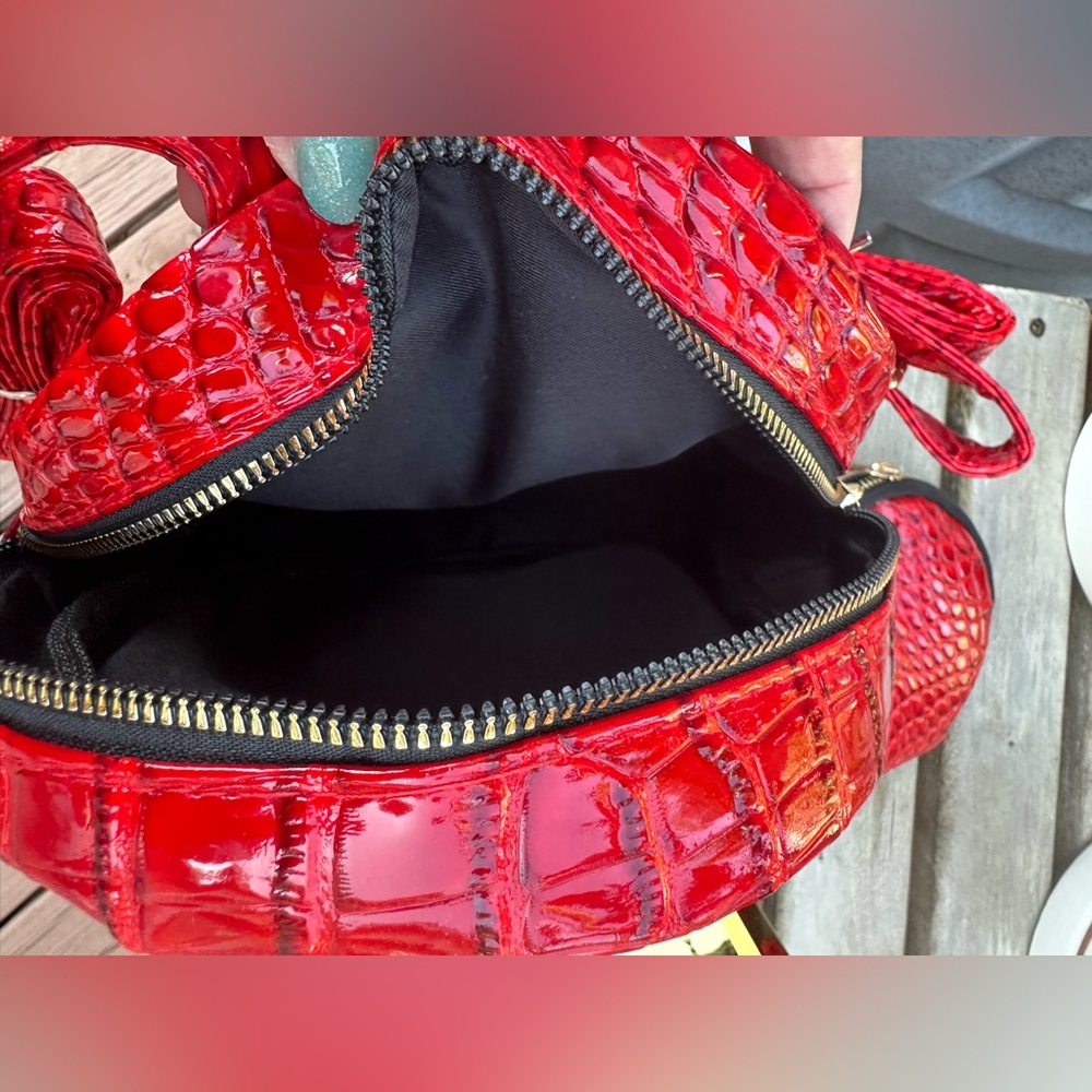 Red Croc-Embossed Mini Backpack - Picture 7 of 8